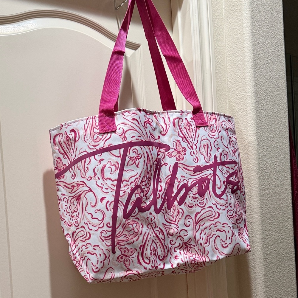 Talbots NWOT Pink and White Signature Large Tote Bag - Picture 2 of 3